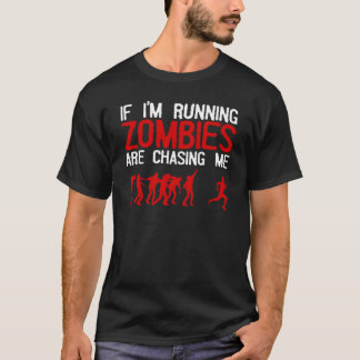 Camiseta Zombie Correndo Design Para Homens Mulheres No Fun