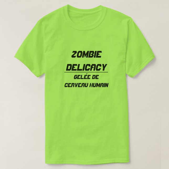 Camiseta Zombie Delicacy Geleia do cérebro humano (Frente do Design)
