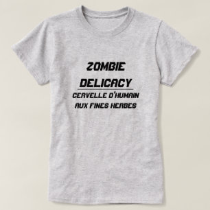 Camiseta Zombie Delicacy O cérebro humano com ervas