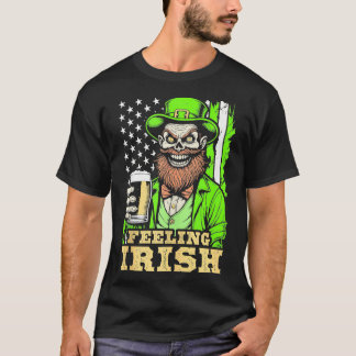 Camiseta Zombie Dia de São Patrício Sentindo Irlandês Engra