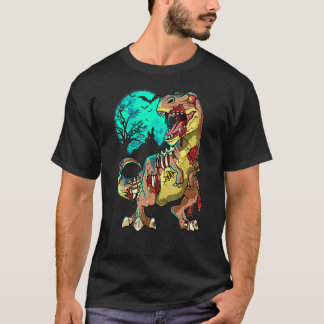Camiseta Zombie Dinosaur T Rex Halloween Crianças Monstro