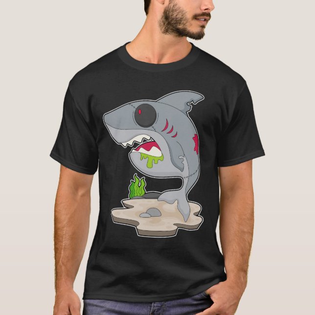 Camiseta Zombie do Dia das Bruxas de Tubarão (Frente)
