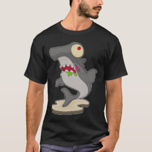 Camiseta Zombie do Halloween do tubarão Hammerhead