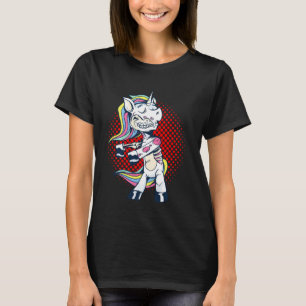 Camiseta Zombie do Halloween Flosing Unicorn Engraçado, Leg