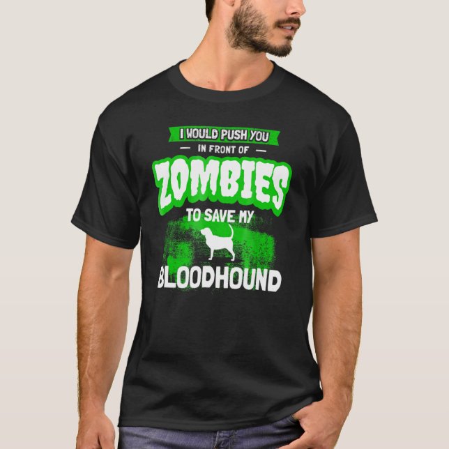 Camiseta Zombie do Humor do Cachorro Sanguíneo (Frente)