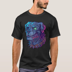 Camiseta Zombie Dog Rottweiler Vintage Monstro do Dia das B