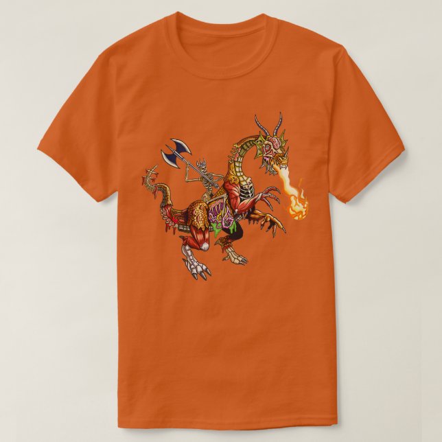 Camiseta Zombie Dragon Rider (Frente do Design)