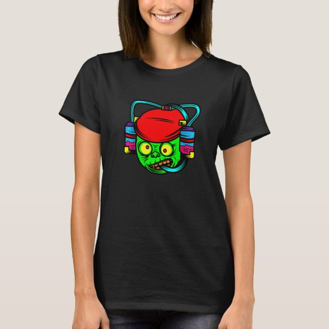 Camiseta Zombie Drinking Brains Lazy Halloween Costume  Mon (Frente)