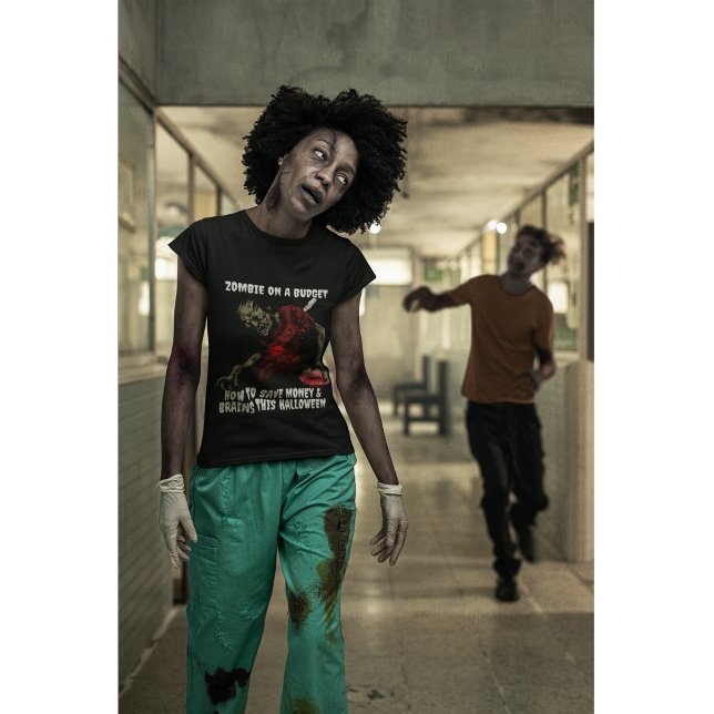 Camiseta Zombie Em Um Halloween De Orçamento (Criador carregado)
