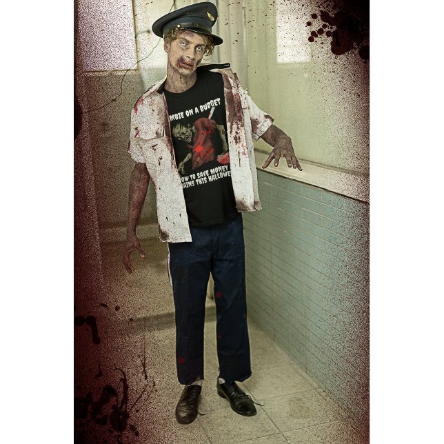 Camiseta Zombie Em Um Halloween De Orçamento (Criador carregado)