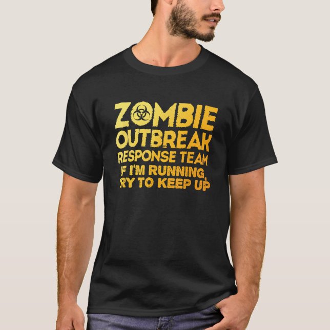 Camiseta Zombie Engraçado Correndo Designs Para Mulheres Co (Frente)
