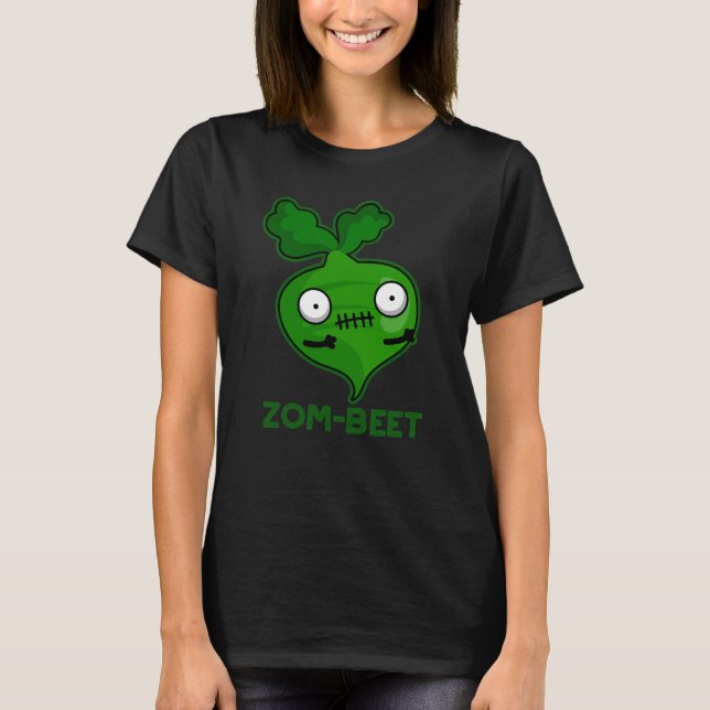 Camiseta Zombie Engraçado Zombie Beet Dark BG (Frente)