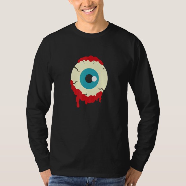 Camiseta Zombie Eyeball Spooky Halloween Scary Zombies Men  (Frente)