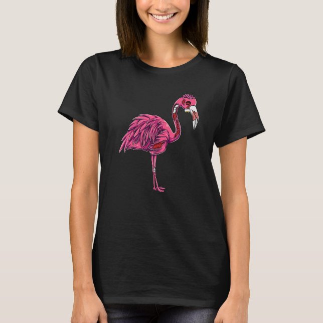 Camiseta Zombie Flamingo Spooky Creepy Halloween Costume Wo (Frente)