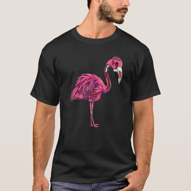 Camiseta Zombie Flamingo Spooky Creepy Halloween Costume Wo (Frente)