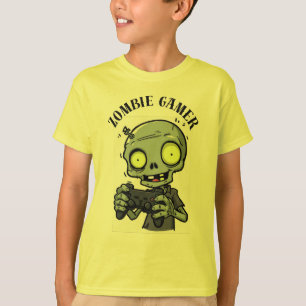 Camiseta Zombie Gamer Kids Halloween T-Shirt - Engraçado