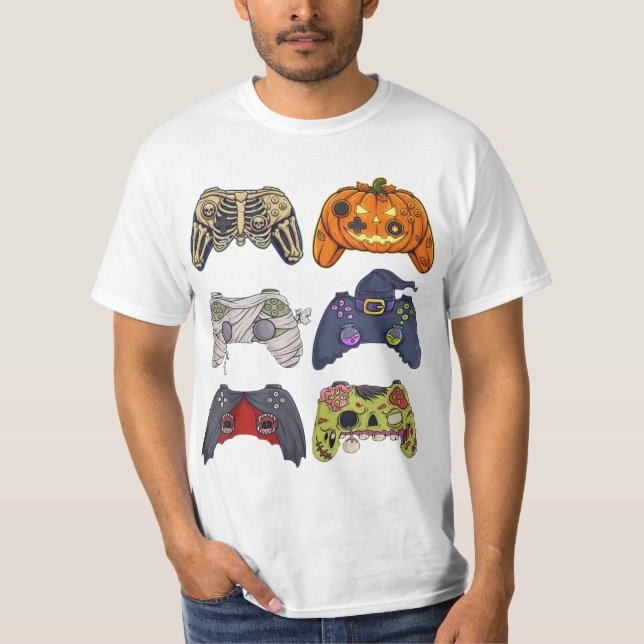 Camiseta Zombie Gaming Controller Shirt, Spooky Gamer Shirt (Frente)
