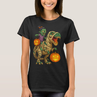 Camiseta Zombie Garota Andando Mamãe T Rex Halloween Crianç