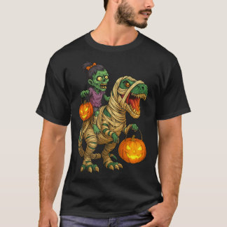 Camiseta Zombie Garota Andando Mamãe T Rex Halloween Crianç