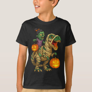 Camiseta Zombie Garota Andando Mamãe T Rex Halloween Crianç