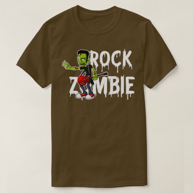 Camiseta Zombie Guitar Música de Halloween Morta  (Frente do Design)