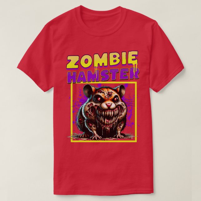 Camiseta Zombie Hamster engraçado (Frente do Design)