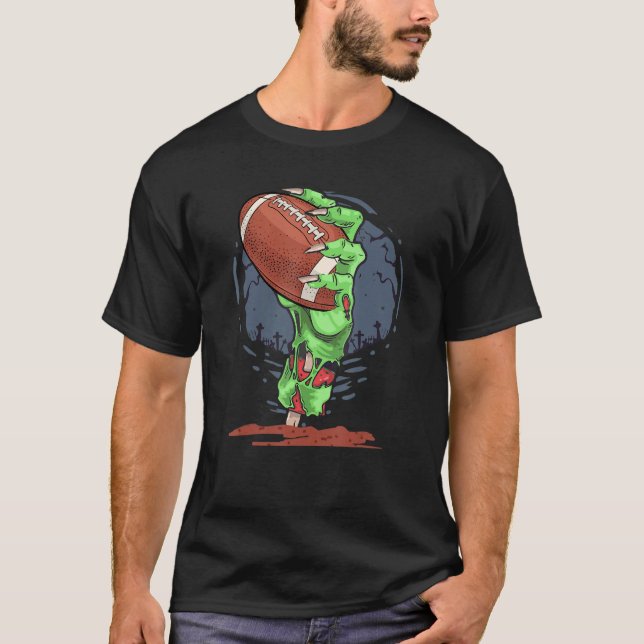 Camiseta Zombie Hands football Ball  Halloween Horror Scary (Frente)