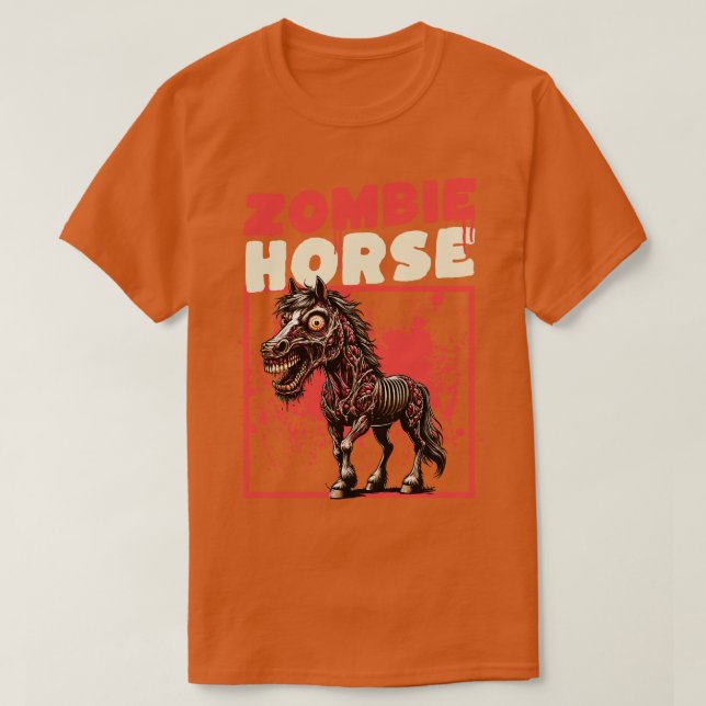 Camiseta Zombie Horse engraçado (Frente do Design)