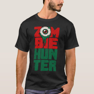 Camiseta Zombie Hunter Halloween Cute com um olho caçando