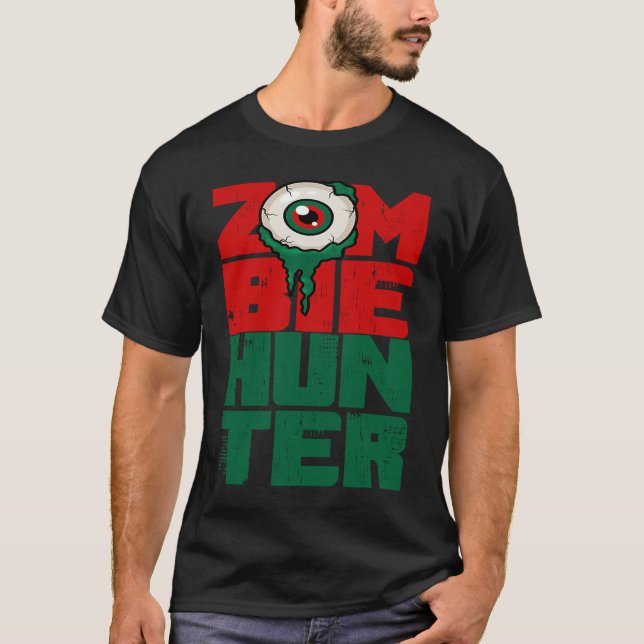 Camiseta Zombie Hunter Halloween  Cute with an Eye Hunting (Frente)