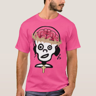 Camiseta Zombie Jesus Curtindo Música Com Fones de ouvido P