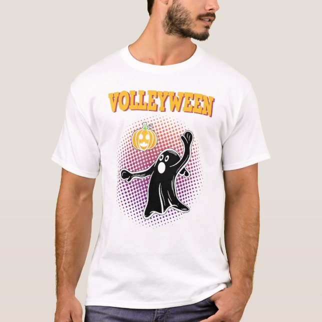 Camiseta Zombie Jogadores De Voleibol Figuram De Halloween (Frente)