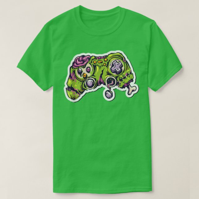 Camiseta Zombie Joystick I Controladora Halloween Gamer Hor (Frente do Design)