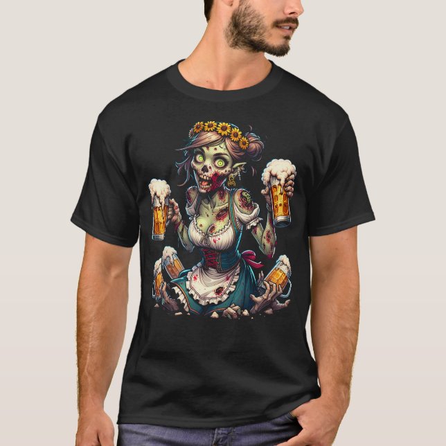 Camiseta Zombie Kellnerin Dirndl (Frente)