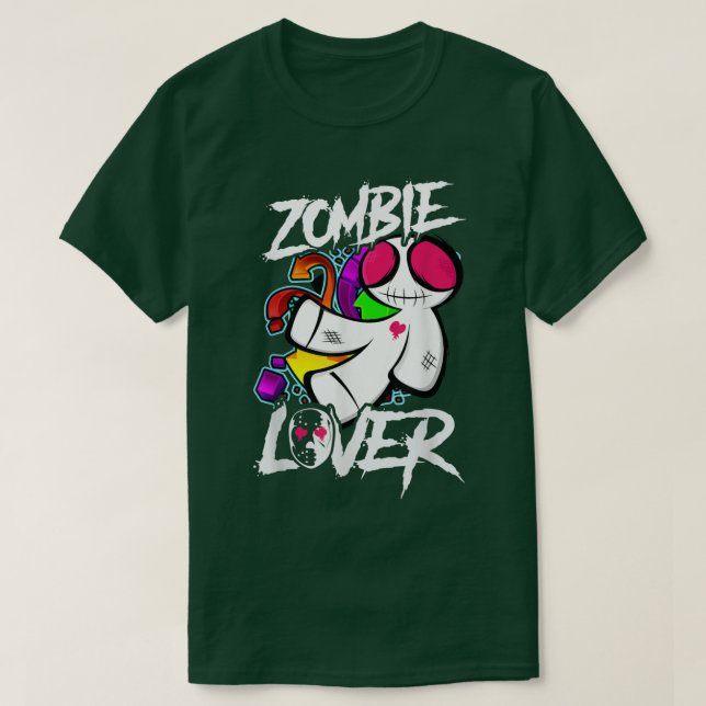 Camiseta Zombie Lover Scary Halloween Figurume 6934 (Frente do Design)