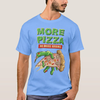 Camiseta Zombie Mais Pizza Sem Mais Cérebros Pizza Homens E
