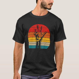 Camiseta Zombie Mão Sunset Retro Halloween Figurume Men Wom