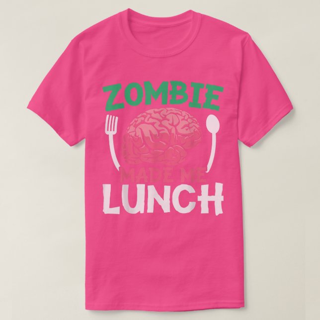 Camiseta Zombie Me Fez Almoçar O Truque De Halloween Ou Tra (Frente do Design)