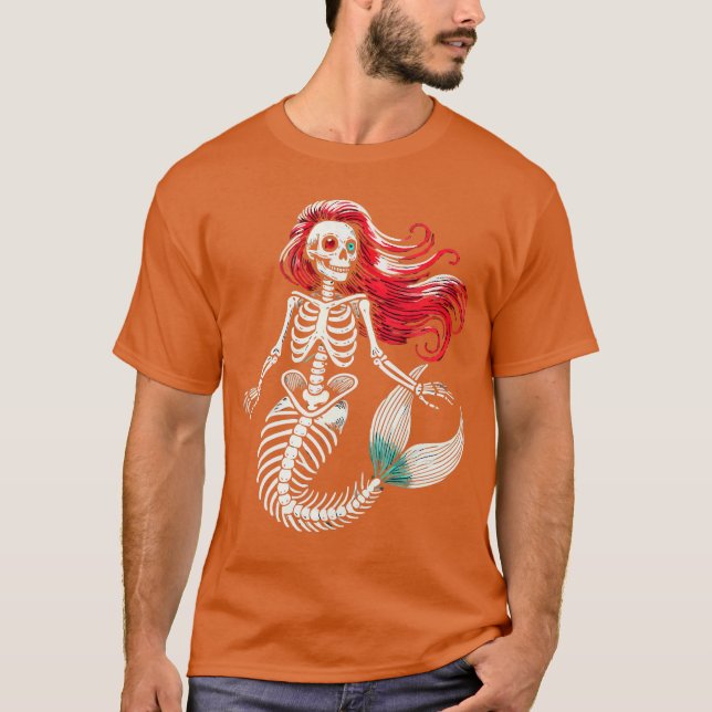 Camiseta Zombie Mermaid Halloween Costume Spooky Trick Or T (Frente)