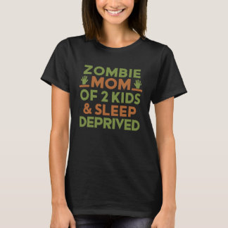Camiseta Zombie Mom 2 Kids Sleep Deprived Halloween Women