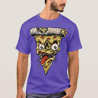 Camiseta Zombie Monster Pizza Slice Pizza Assustadora Pizza