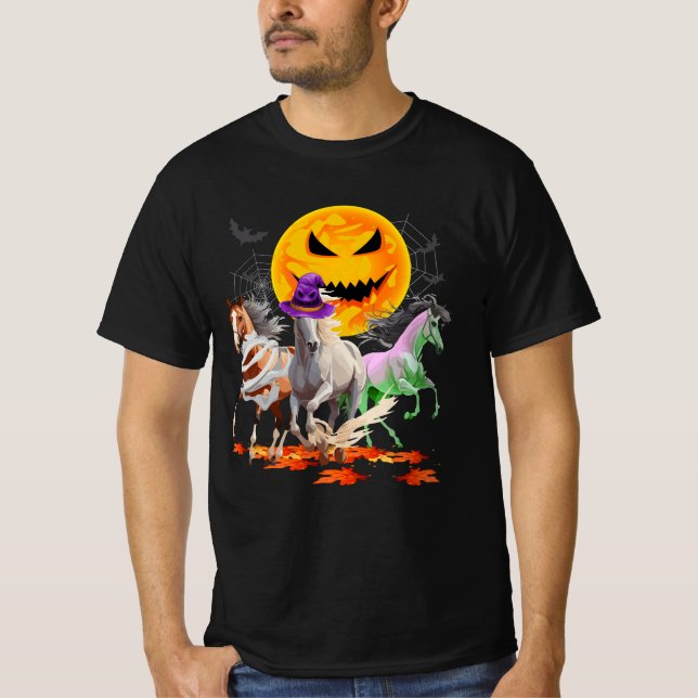 Camiseta Zombie Mummy Witse Cavalo do Pumpkin Pumpkin Horro (Frente)