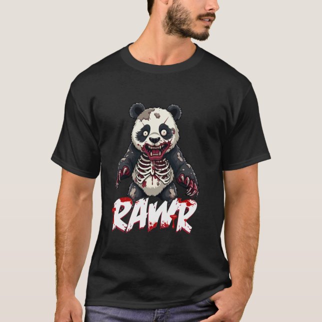 Camiseta Zombie Panda, Creepy Dystopian Undead Panda Bear (Frente)