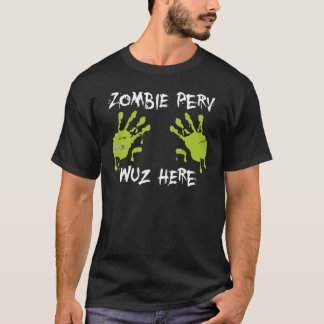 Camiseta Zombie Perv Wuz Aqui - Verde