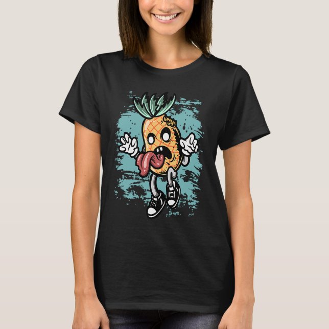 Camiseta Zombie Pineapple Graphic Zombie Halloween Costume (Frente)
