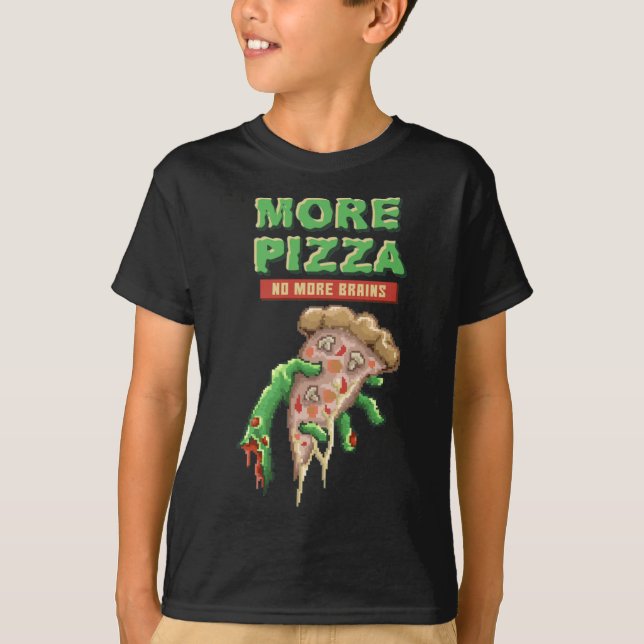 Camiseta Zombie Pizza, Pizza Morta, Presente De Horror (Frente)