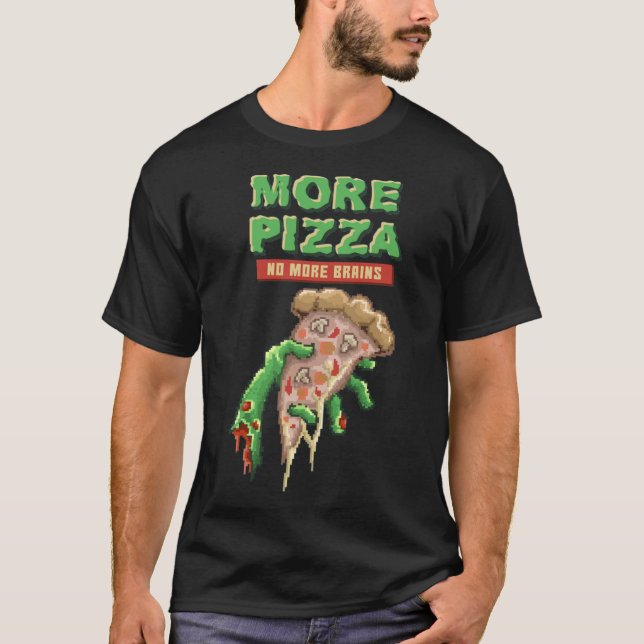 Camiseta Zombie Pizza, Pizza Morta, Presente De Horror (Frente)
