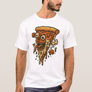 Camiseta Zombie Pizza Slice - Arte de Comida Engraçada e En