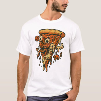 Camiseta Zombie Pizza Slice - Arte de Comida Engraçada e En