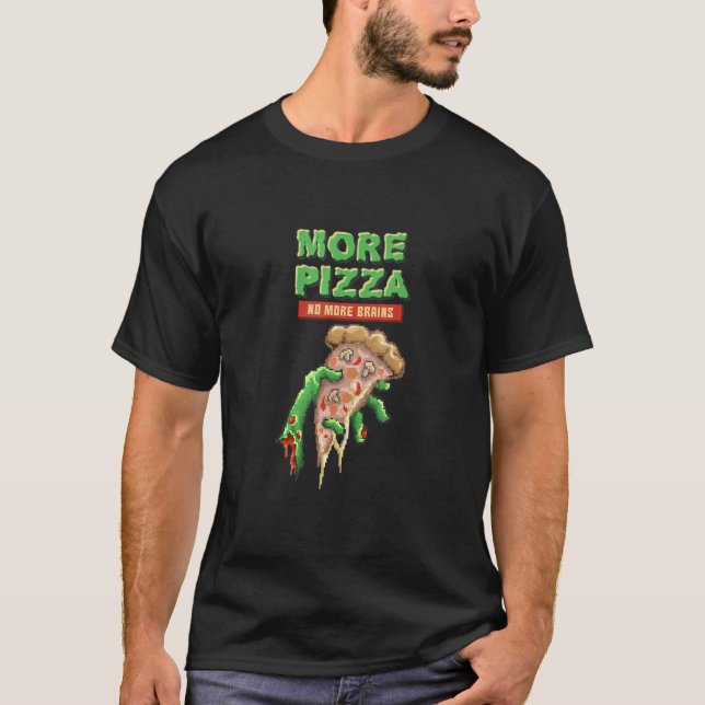 Camiseta Zombie   Pizza  Undead Eats Pizza  Horror   (Frente)